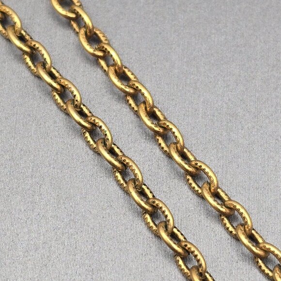 VTG Mary Chess Perfume Locket Necklace 23" Gold Tone Ornate Rhinestones 1960s - Picture 8 of 12